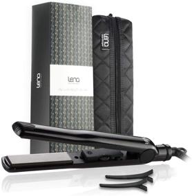 img 4 attached to 💇 Lena Professional Titanium Hair Straightener 1 Inch Flat Iron with 450℉ Floating Plates, Adjustable Temperature Settings, Automatic Shut Off, and Travel Zip Bag