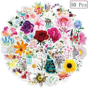 img 2 attached to Colorful VSCO Flower Stickers: 50 Waterproof Vinyl Decals for Bottles, Laptop, Car, Motorcycle & More!