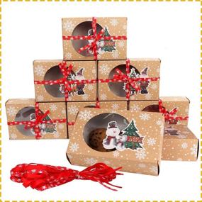 img 4 attached to 🎁 OurWarm 12pcs Christmas Cookie Gift Boxes: Festive Treat Boxes for Holiday Gift-Giving and Party Supplies