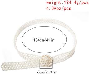 img 1 attached to 💍 Handmade Plus Size Bridal Belt: Extra-Long 41&#34; Pearl Waist Chain for Wedding Dresses