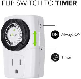 img 1 attached to ⏱️ BN-LINK BND-60/U47 Indoor Mini 24-Hour Mechanical Outlet Timer, 3-Prong, 2-Pack: Efficient Time-Control Solution for Appliances