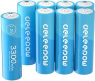 🔋 deleepow aa rechargeable batteries 3300mah nimh 1.2v 1200 cycles 8-pack (batteries only) logo