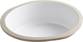 img 2 attached to 💧 KOHLER K-2883-0 Verticyl Round Undercounter Bathroom Sink, White: Sleek and Stylish Addition to Your Bathroom