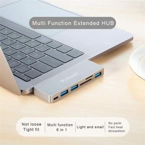 img 2 attached to 💻 Richwell USB C Hub for MacBook Pro: 6-in-1 Thunderbolt 3 Adapter with Power Delivery, USB A Data Ports, SD & microSD Card Reader