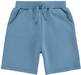 img 1 attached to 🏻 UNCOO Boys Healthy Sport Fabric Pull On Active Jogger Shorts: 1 or 2 Pack Options (Age 3-12 Years)