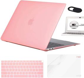 img 4 attached to 🎉 Funut набор для MacBook Pro 13 дюймов: 4 в 1 розовый защитный чехол из твердого пластика с защитной пленкой для экрана, защитной накладкой на клавиатуру и камеру - совместим с CD ROM A1278.