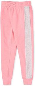 img 1 attached to 👧 Girls' French Terry Jogger Pants with Side Stripe by The Children's Place