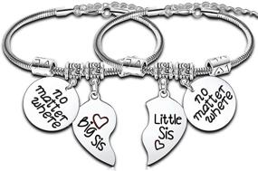 img 4 attached to 🎁 Big Sister Gifts for Little Girls: Matching Charm Bracelets, Ideal for Long Distance Relationships and Women's Jewelry