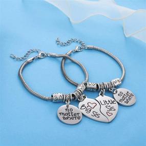 img 3 attached to 🎁 Big Sister Gifts for Little Girls: Matching Charm Bracelets, Ideal for Long Distance Relationships and Women's Jewelry