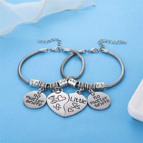 img 2 attached to 🎁 Big Sister Gifts for Little Girls: Matching Charm Bracelets, Ideal for Long Distance Relationships and Women's Jewelry