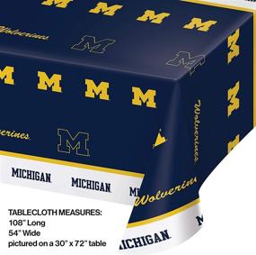 img 1 attached to 🎓 University of Michigan Print Tablecloth & Plastic Flag Banner Bundle – 54"x108" Creative Converting"