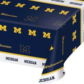 img 2 attached to 🎓 University of Michigan Print Tablecloth & Plastic Flag Banner Bundle – 54"x108" Creative Converting"