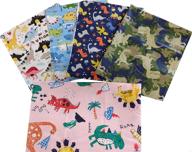 premium 5pcs 18 x 22 inches fat quarters fabric bundles with dinosaur pattern for quilting and patchwork crafts logo