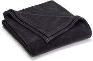 vellux sheared queen blanket charcoal logo