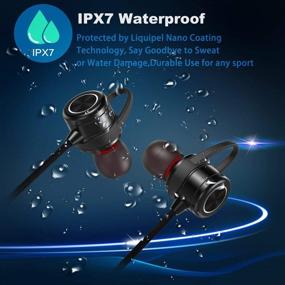 img 2 attached to 🎧 Waterproof and Sweat-Proof Arlig Wireless Bluetooth Earbuds with Microphone - Magnetic In-Ear Headset with Noise Cancelling Mic - 9 hr Battery Life - Quick Charging - Freedom Sport Pro X1