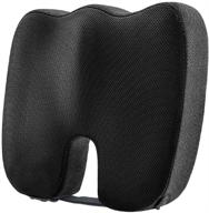 🚗 dreamer car seat cushion for car - fast rebound memory foam tailbone pain relief cushion with non-slip bottom and adjustable strap - black logo