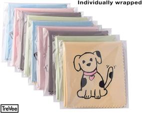 img 3 attached to 🐶 10 Pack Cute Dog-Design Microfiber Cleaning Cloth Multicolors for Lens, Eyeglass, Phone - Pastel Blue, Pink, Green & Yellow Cloth Wipes