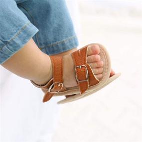 img 3 attached to 👶 E-FAK Baby Girl's Summer Sandals: Crib PU Leather Bowknot Soft Anti-Slip Rubber Sole Toddler First Walkers Shoes