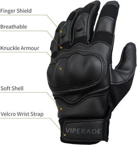 img 3 attached to 🧤 Viperade Men's Tactical Gloves - Rubber Hard Knuckle Military Outdoor Glove, Heavy Duty, Airsoft Gloves Ideal for Cycling, Hiking, Camping, and Powersports