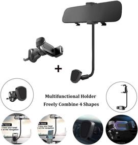 img 3 attached to 📱 MAOBLOG Universal Clip Magnetic Rearview Mirror Phone Mount with Free Combination Air Vent Holder Cradle for iPhone 12/11/X Max/XR/X/8, Samsung Galaxy S10/S9/S8/S7, and All Phones