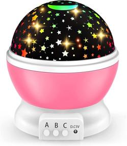 img 4 attached to 🌙 DEVRNEZ Kid's Stars Night Light Projector - 360 Degree Rotating Moon Star Nightlight for Girls 2-12 Years - Ideal Christmas Gift, Stocking Filler, Birthday Toy for Bedroom, Parties (Pink)