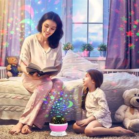 img 3 attached to 🌙 DEVRNEZ Kid's Stars Night Light Projector - 360 Degree Rotating Moon Star Nightlight for Girls 2-12 Years - Ideal Christmas Gift, Stocking Filler, Birthday Toy for Bedroom, Parties (Pink)