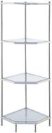 📚 convenience concepts royal crest 4 tier corner shelf: стильное хромированное и стеклянное хранение логотип