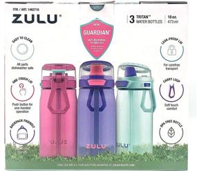 img 1 attached to ZULU 3 Tritan Water Bottles Flex Bundle - Pink, Purple, and Mint - 16 OZ