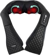 zyllion shiatsu back and neck massager: 3d kneading nodes, soothing heat, 3 speed levels - black (zma-28-bk) logo