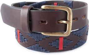 img 4 attached to Polo Hand Stitched Leather GaucholIfe White Men's Accessories for Belts