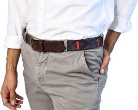 img 1 attached to Polo Hand Stitched Leather GaucholIfe White Men's Accessories for Belts