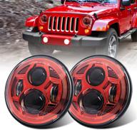 round headlights compatible wrangler hummber logo