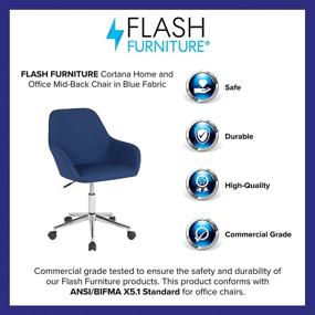 img 1 attached to Blue Fabric Mid-Back Chair for Home and Office - Flash Furniture Cortana