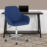 blue fabric mid-back chair for home and office - flash furniture cortana logo