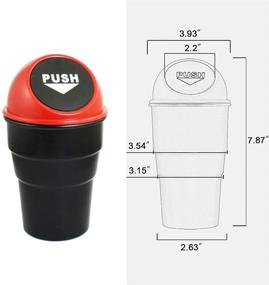 img 3 attached to 🚗 Compact Car Trash Bin: YIOVVOM Mini Automotive Cup Holder Garbage Can for Car Office Home (2Red, 1)
