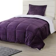 utopia bedding all-season reversible sherpa comforter set (twin, plum) - alternative fleece comforter logo