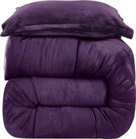 img 2 attached to Utopia Bedding All-Season Reversible Sherpa Comforter Set (Twin, Plum) - Alternative Fleece Comforter