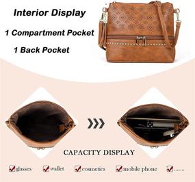 img 1 attached to Stylish Boho Leather Crossbody Bags for Women - Small Retro Purses and Handbags