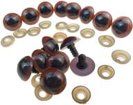 🔩 versatile 100pcs brown plastic safety screw eyes for diy toy & craft making accessories - 22mm size logo