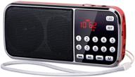 📻 prunus j-189 digital battery operated radio am fm portable radio with bluetooth, dual speakers, enhanced bass, led flashlight, compact size, tf card usb aux mp3 player logo