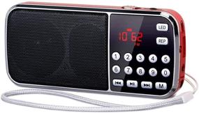 img 4 attached to 📻 PRUNUS J-189 Digital Battery Operated Radio AM FM Portable Radio with Bluetooth, Dual Speakers, Enhanced Bass, LED Flashlight, Compact Size, TF Card USB AUX MP3 Player