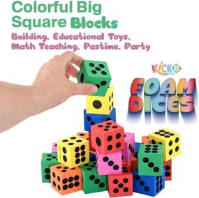 img 2 attached to Fun and Educational Kidsco Foam Dice Set - Assorted Colors for Traditional Games