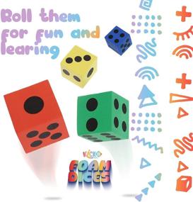 img 3 attached to Веселый и образовательный набор игральных кубиков Kidsco Foam - разноцветный набор для традиционных игр.