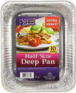 🍽️ aluminum half size disposable pans - 10 pack 12.5 x 10.25 x 2.5 inches - perfect for all food prepping needs logo