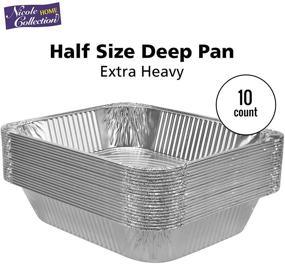 img 1 attached to 🍽️ Aluminum Half Size Disposable Pans - 10 Pack 12.5 x 10.25 x 2.5 Inches - Perfect for All Food Prepping Needs