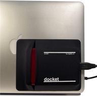 📁 docket laptop external hard drive holder - secure closed pocket design with cable hole for safe storage - versatile computer accessories adhesive pouch - expand storage and enhance accessibility logo