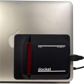 img 4 attached to 📁 Docket Laptop External Hard Drive Holder - Secure Closed Pocket Design with Cable Hole for Safe Storage - Versatile Computer Accessories Adhesive Pouch - Expand Storage and Enhance Accessibility