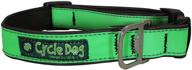 🐶 cycle dog green max reflective large recycled dog collar with built-in bottle opener logo