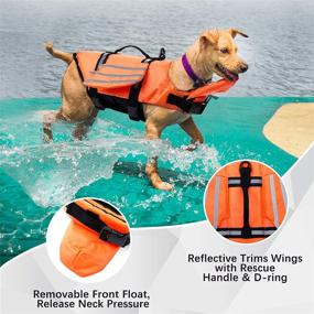 img 2 attached to 🐶 IDOMIK Dog Life Jacket - Reflective Pet Life Vest with Adjustable Wing Lifesaver, Rescue Handle & Flotation Coat for Small Medium Large Dogs - Perfect for Beach, Pool, Boating & Swimming