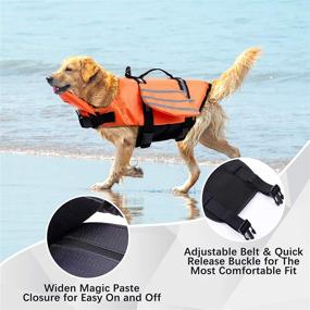 img 1 attached to 🐶 IDOMIK Dog Life Jacket - Reflective Pet Life Vest with Adjustable Wing Lifesaver, Rescue Handle & Flotation Coat for Small Medium Large Dogs - Perfect for Beach, Pool, Boating & Swimming